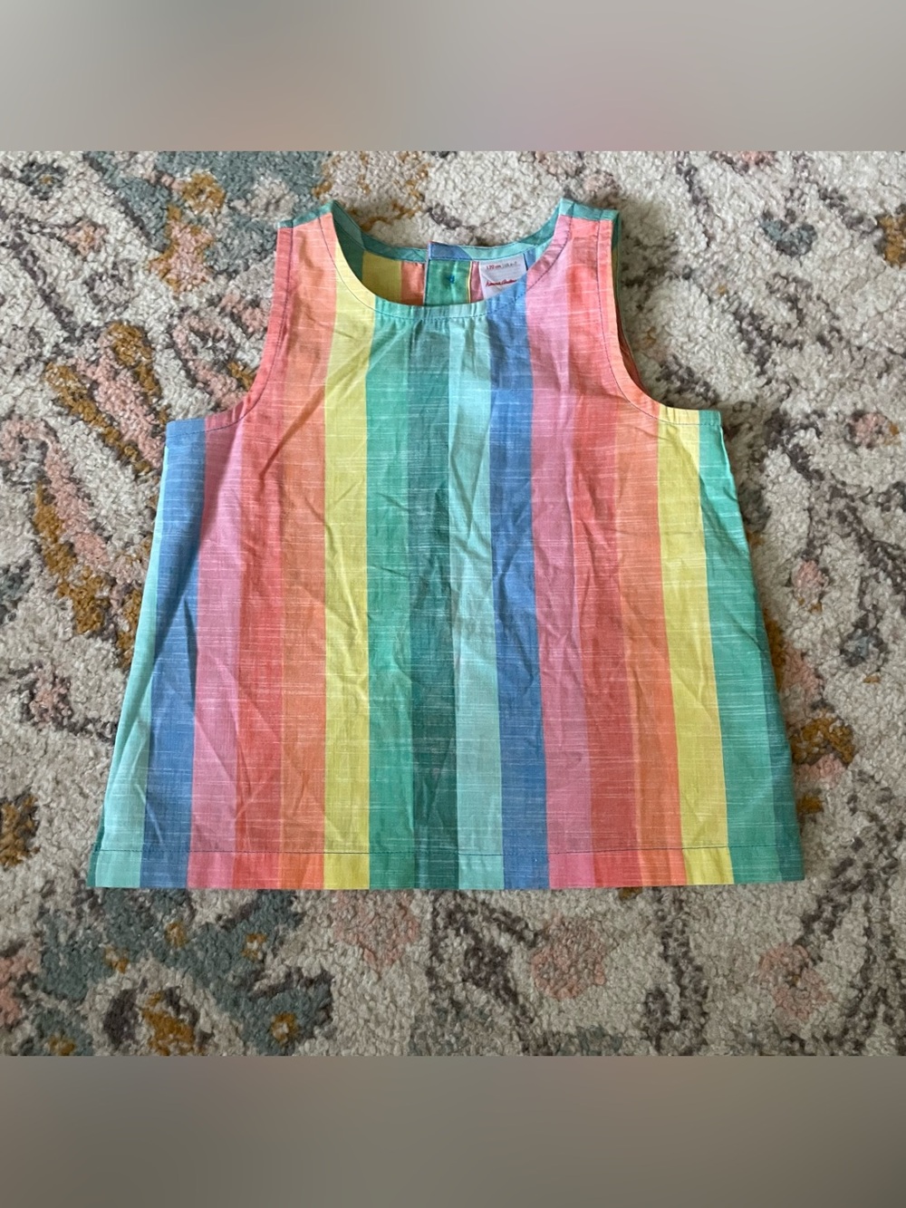 Hanna Girls Rainbow Stripe Sleeveless Top - Multicolor